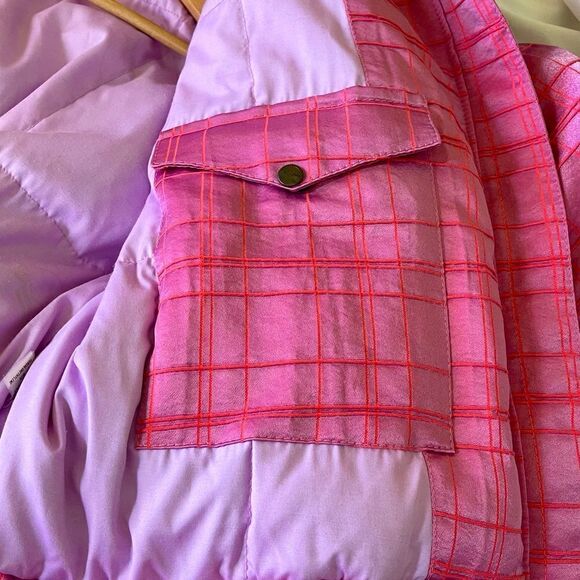 Vintage Bogner Pink Iridescent Goose Down Winter Ski Zip Up Puffer Jacket Sz 12 - Picture 9 of 16